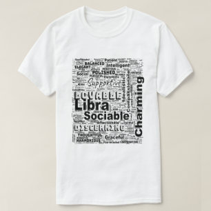 T-shirt Libra Zodiac Word Cloud Inspiration