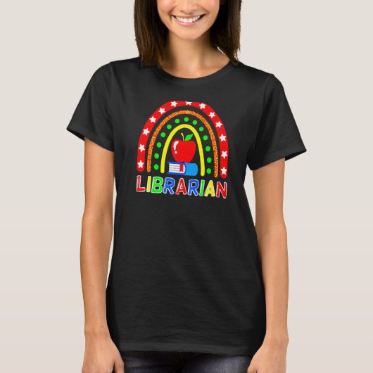 T-shirt Librairie Boho Rainbow Retour À L'École (Devant)