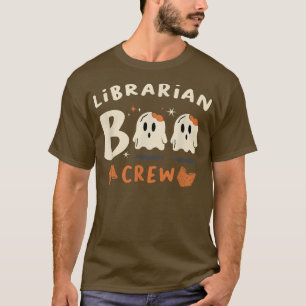 T-shirt Librarian Boo Crew Bookworm Boys Girls Halloween C