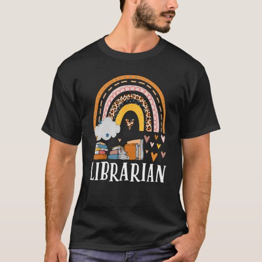 T-shirt Librarian Rainbow Love Livres (Devant)