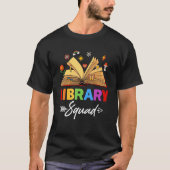 T-shirt Library Squad Librarian Bookworm Book Groovy (Devant)