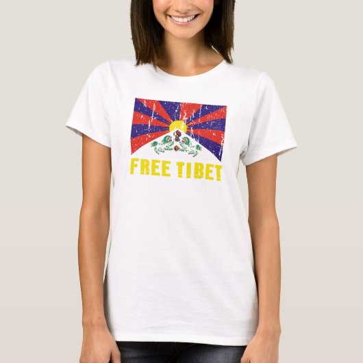 T-shirt libre de drapeau du Thibet (Devant)