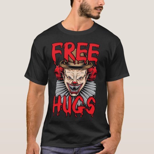 T-shirt Libre Halloween Hugs Evil Killer effrayant Clown H (Devant)