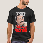 T-shirt LIBRE LEONARD PELTIER liberté prison rétro (Devant)