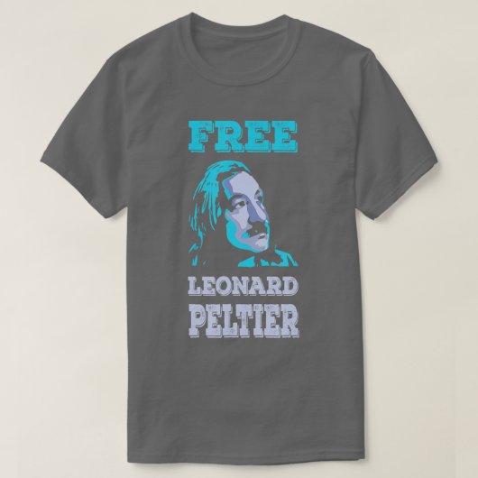 T-shirt LIBRE LEONARD PELTIER vintage turquoise (Design devant)