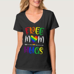 T-shirt Libre Maman Hugs LGBT Rainbow Pride LGBTQ Family L