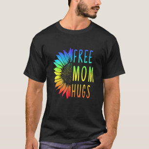 T-shirt Libre Maman Hugs - Lgbt Rainbow Sunflower