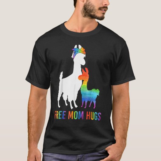 T-shirt Libre Maman Hugs Llama Lgbt Hommes Fierté (Devant)