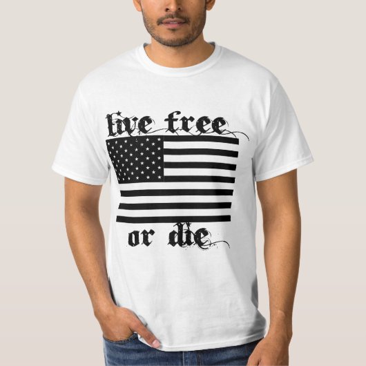 T-shirt Libres vivants ou meurent cru américain (Devant)