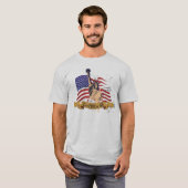 T-shirt Libres vivants ou meurent drapeau américain de (Devant entier)