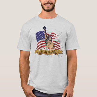 T-shirt Libres vivants ou meurent drapeau américain de