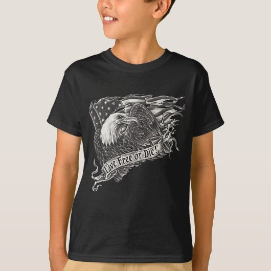T-shirt Libres vivants ou meurent Eagle (Devant)