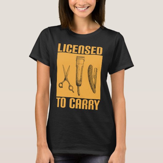 T-shirt Licence Pour Transporter Des Ciseaux Barbier De La (Devant)