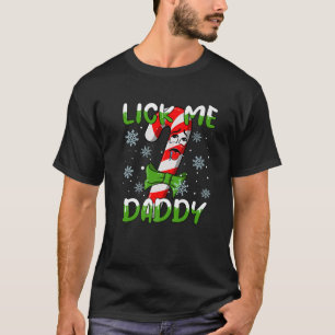 T-shirt Lick Me Daddy Funny Sucre de canne de Noël Hommes 