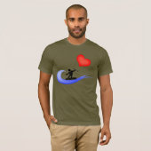 T-shirt L'icône de kitesurf de cool d'amour (Devant entier)