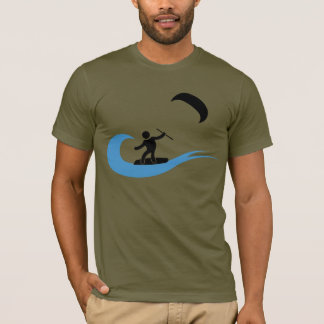 T-shirt L'icône de kitesurf de cool de vague