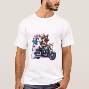 T-shirt Licorne à moto Filles Femmes Enfants Germa