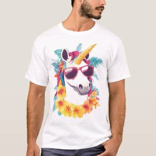 T-shirt Licorne Aloha Hawaïenne