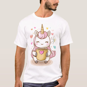 T-shirt Licorne amatrice de café (1)