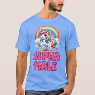 T-shirt Licorne arc-en-ciel ami mâle alpha