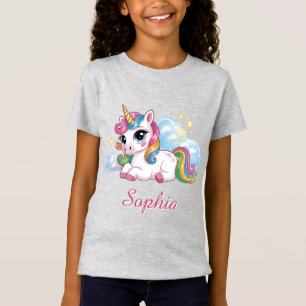 T-Shirt Licorne arc-en-ciel mignonne