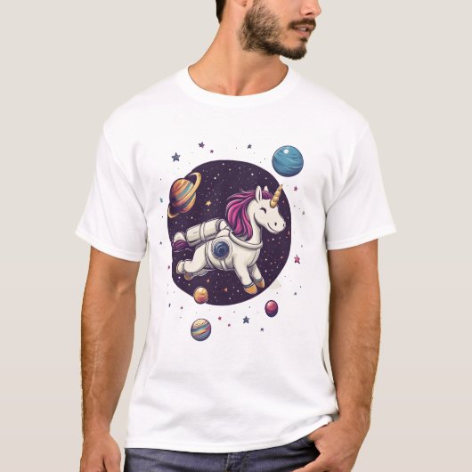 T-shirt Licorne Astronaute Spatiale (1) (Devant)