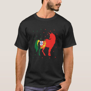 T-shirt Licorne aux racines portugaises Drapeau du Portuga