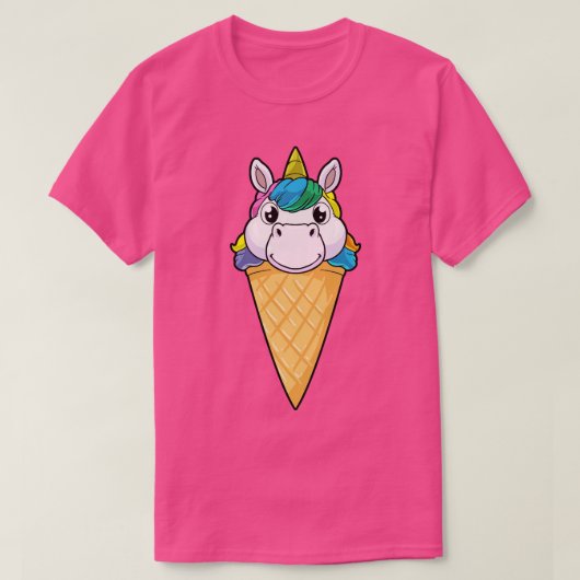 T-shirt Licorne avec cône de glace Glace (Design devant)