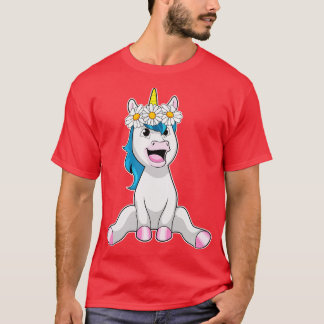 T-shirt Licorne avec Fleurs Daisy