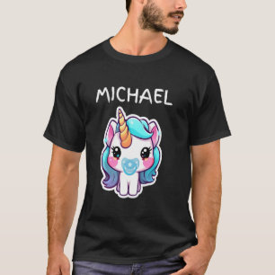 T-shirt Licorne Bébé avec Tétine Bleue Personnalisée pour 