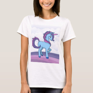T-shirt Licorne bleue kawaii