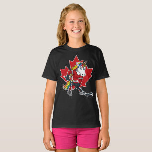 T-shirt Licorne canadienne Canda de joueur de hockey