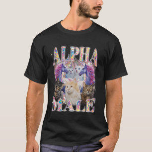 T-shirt Licorne Chat Mâle Alpha Ironic Vintage Bootleg Hom
