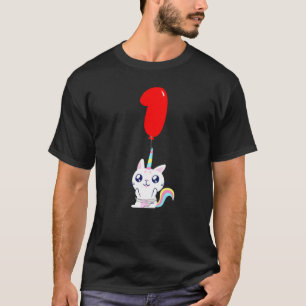 T-shirt Licorne Chat Mignon 1er Anniversaire Fête de Bal