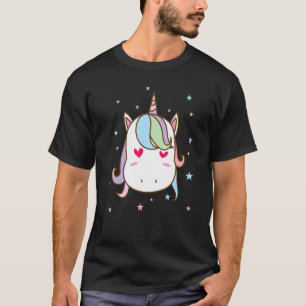 T-shirt Licorne Cheval Fantastique aux Yeux de Coeur
