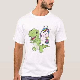 T-shirt Licorne chevauche un Trex Dinosaure mignon avec de