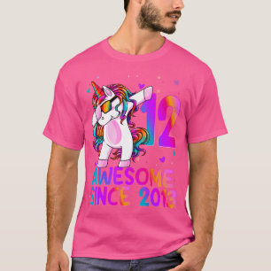 T-shirt Licorne Dabbing 12 Ans Fille 12Ème Anniversaire Li