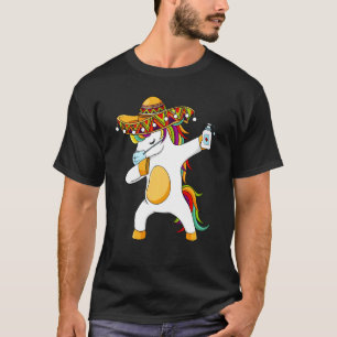 T-shirt Licorne Dabbing Cinco De Mayo 2021 Masque Mexic