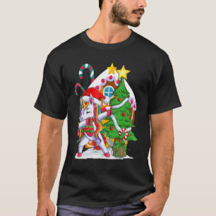 T-shirt Licorne dabbing décore les lumières de l'arbre mai