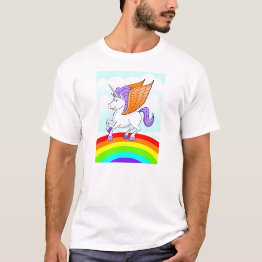 T-shirt Licorne d'arc-en-ciel (Devant)