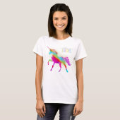 T-shirt Licorne d'arc-en-ciel de parties scintillantes de (Devant entier)
