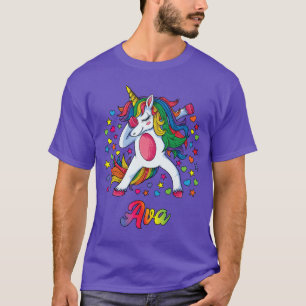 T-shirt Licorne d'Ava qui fait dabber arc-en-ciel Nom pers