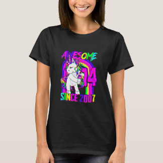 T-shirt Licorne de 14 ans faisant du flossing pour une fil