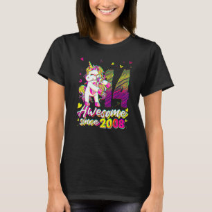 T-shirt Licorne de 14 ans Flossing Anniversaire des 14 ans