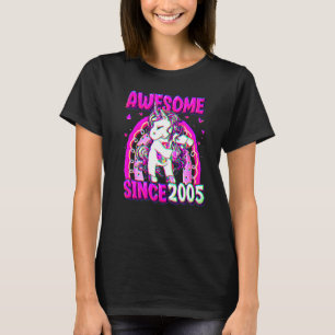 T-shirt Licorne de 17 ans faisant du flossing pour fille d