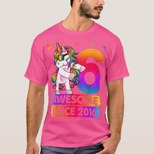 T-shirt Licorne de 6 ans utilisant le fil dentaire Fille d