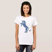 T-shirt Licorne de bleu de Knotwork (Devant entier)