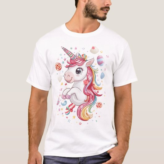 T-shirt Licorne de Candy Land (1) (Devant)