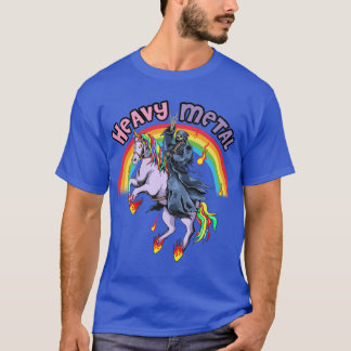 T-shirt Licorne de dessin animé vintage arc-en-ciel métal