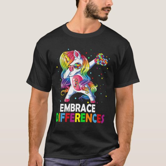 T-shirt Licorne de différences embrasser puzzle de dabbing (Devant)